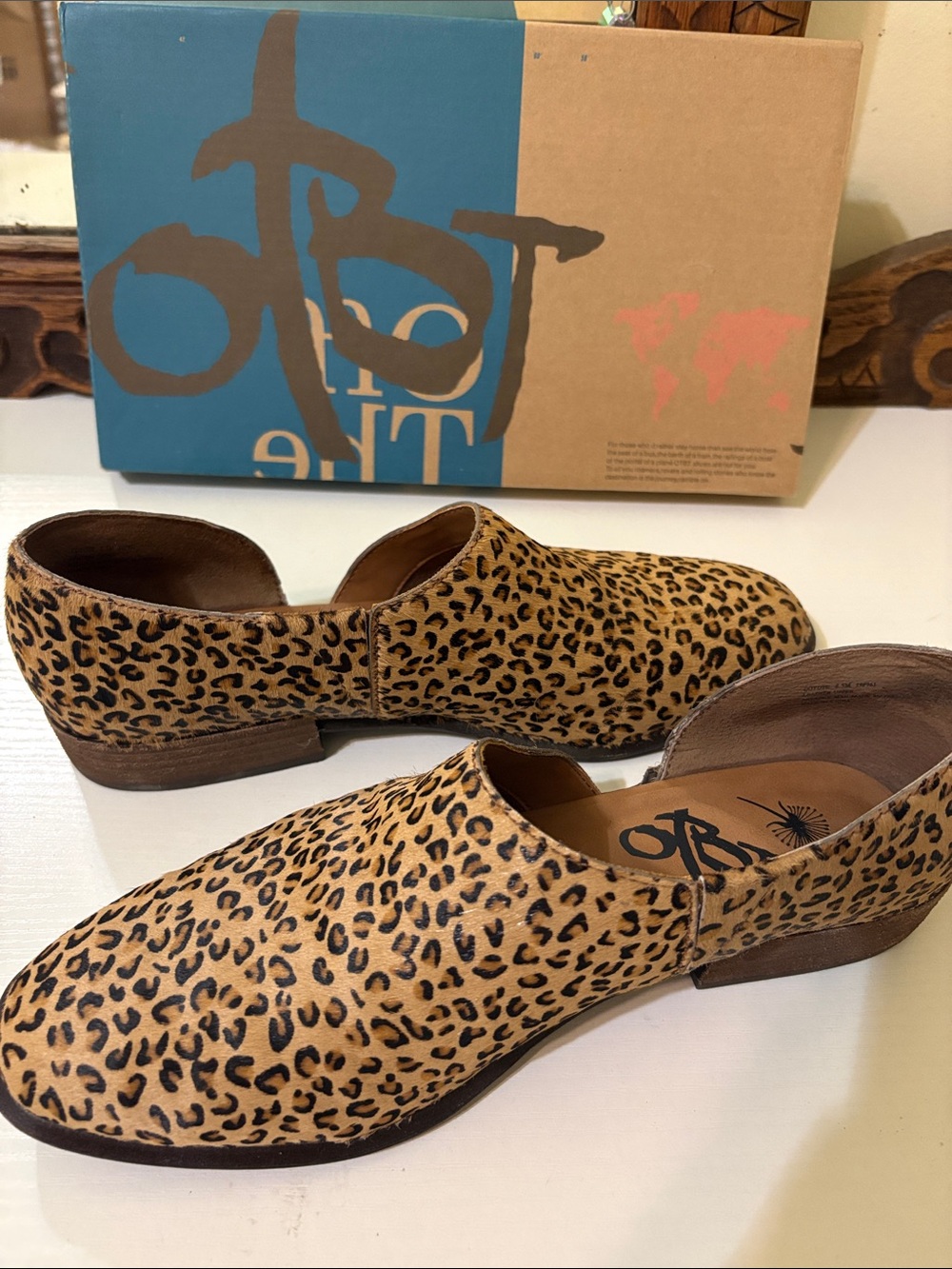 OTBT Leopard-Print Slip-On Clogs in Tan and Black